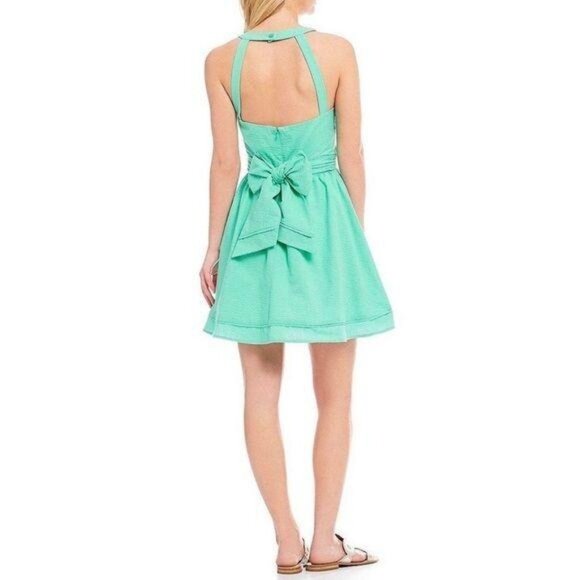 Lauren James Abigail Dress Size Large Seafoam Green Open Back Bow New - Picture 5 of 11